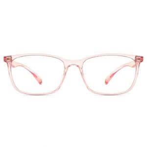 Blue Light Blocking Anti Eyestrain Lens Eyeglasses Pink Frame